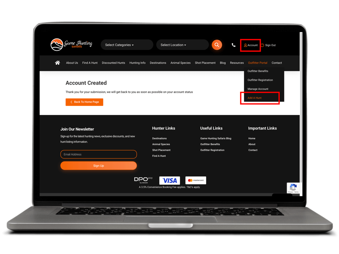 GHS How to register as outfitter 4