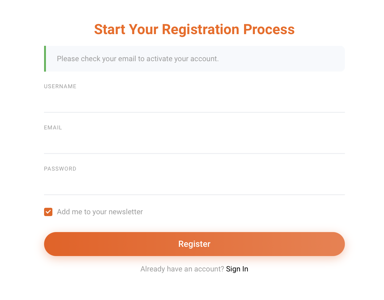 Start Your Registration Process