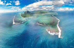 Aerial shot over Mauritius